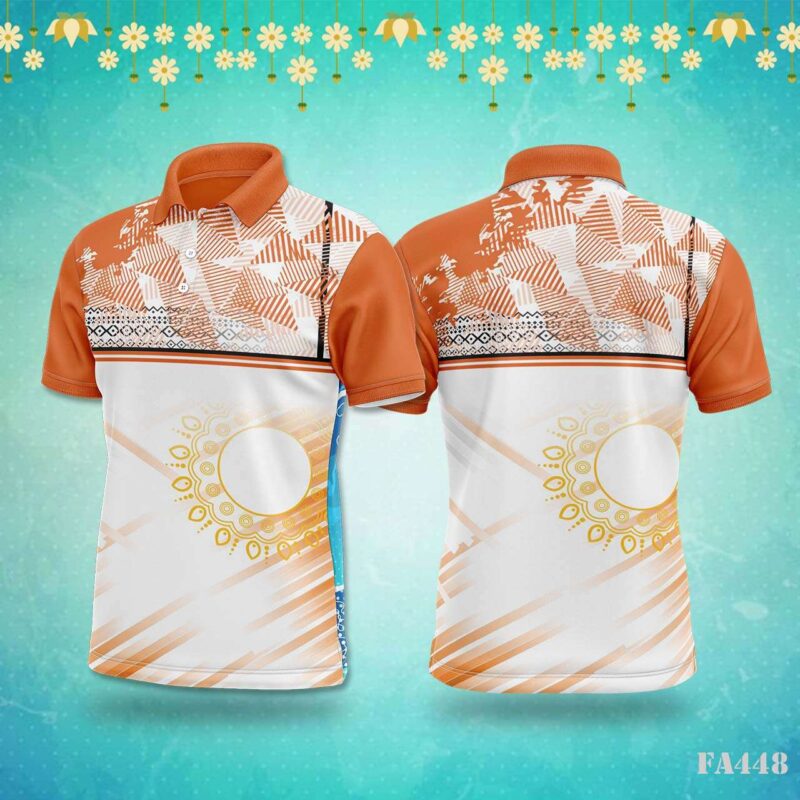 Blue and Orange Paint Stroke Halftone Jersey Design.