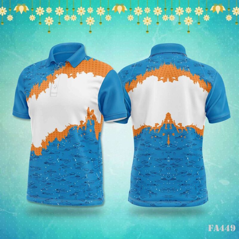 Orange Yellow Abstract Lines Jersey Design.