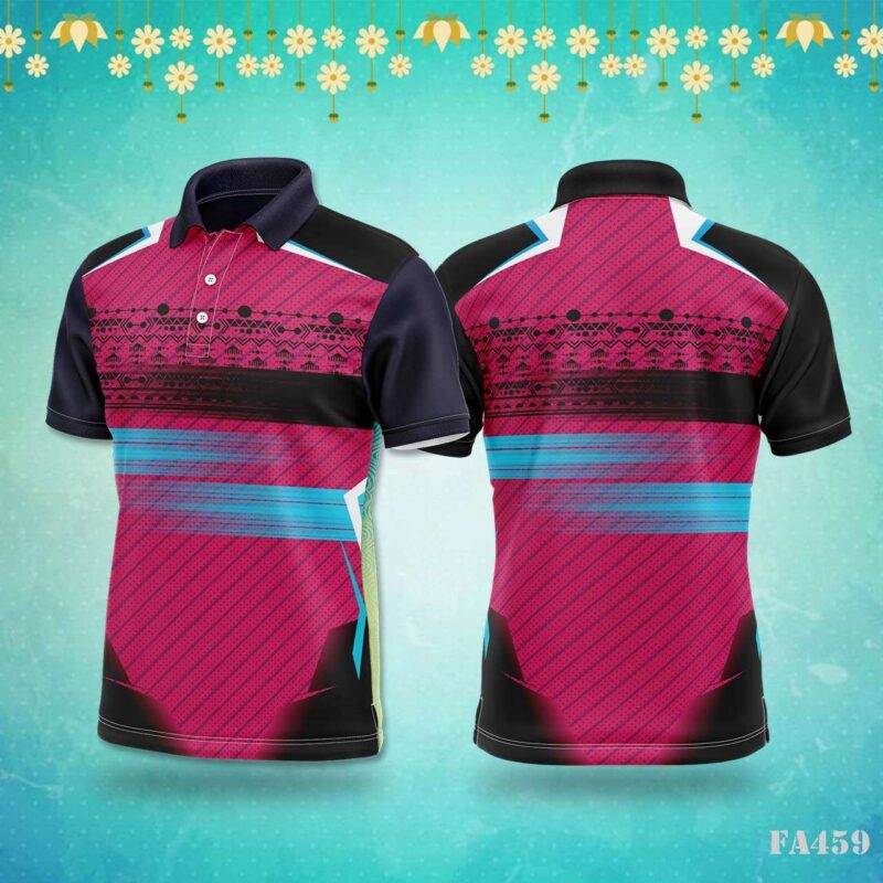 Orange Wavy Geometric Sportswear Jersey Design.