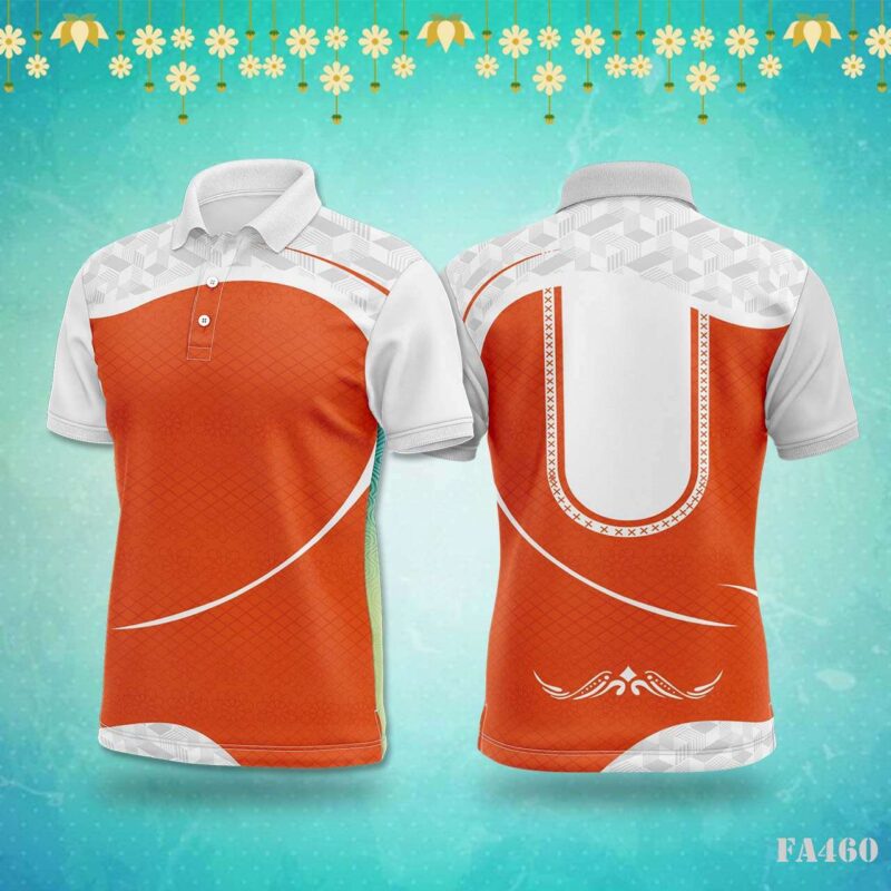 Orange and Teal Geometric Halftone Jersey Design.