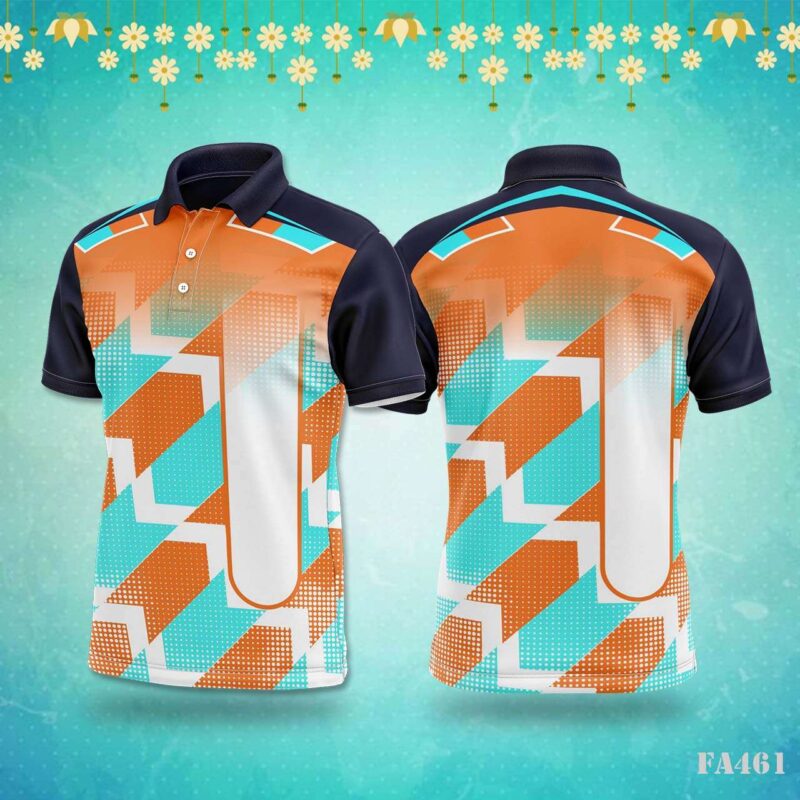 Orange and Grey Brushstroke Abstract Jersey Design.
