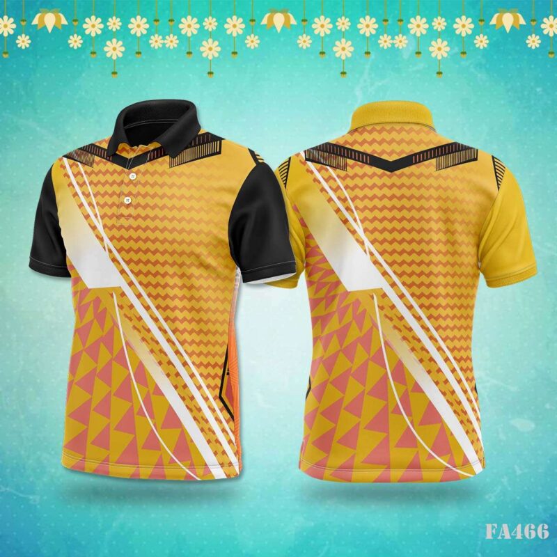 Orange Hexagon Geometric Abstract Sportswear Jersey Design.