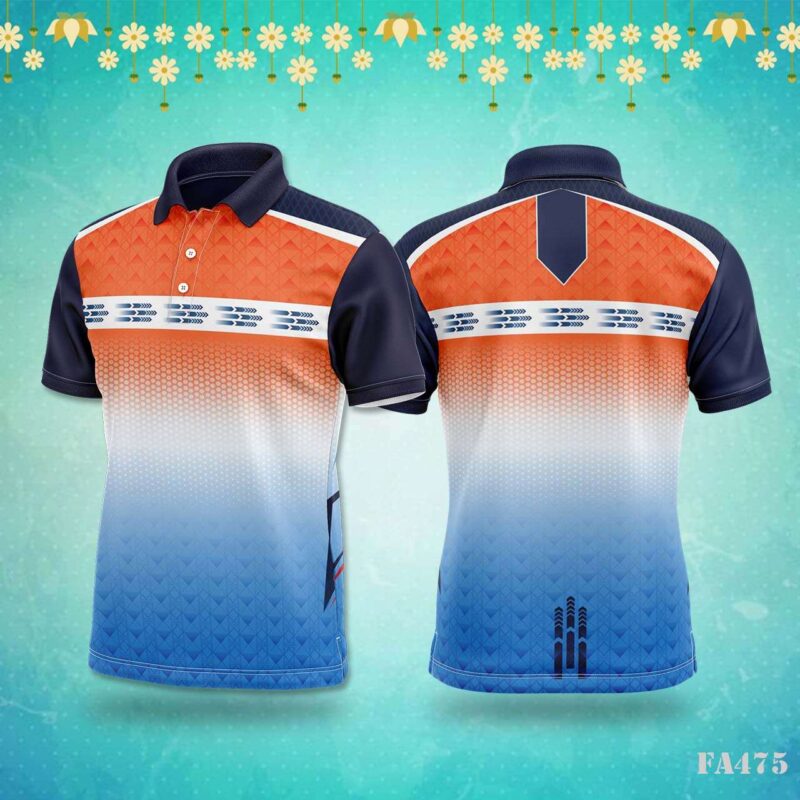 Orange & Blue Geometric Festival Jersey Design
