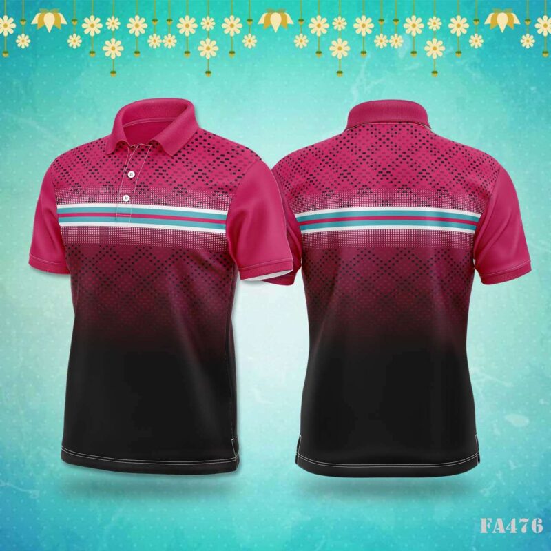 Pink & Black Gradient Pattern Festival Jersey Design
