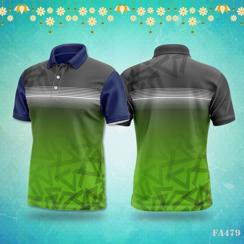 Green & Grey Geometric Festival Jersey Design
