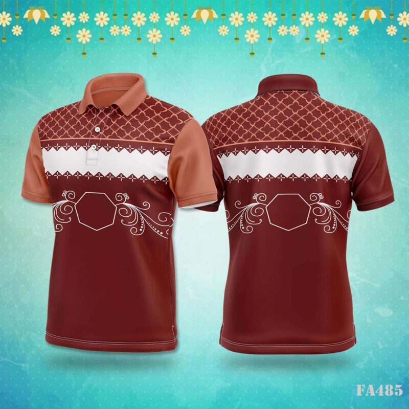 Maroon & White Filigree Festival Jersey Design