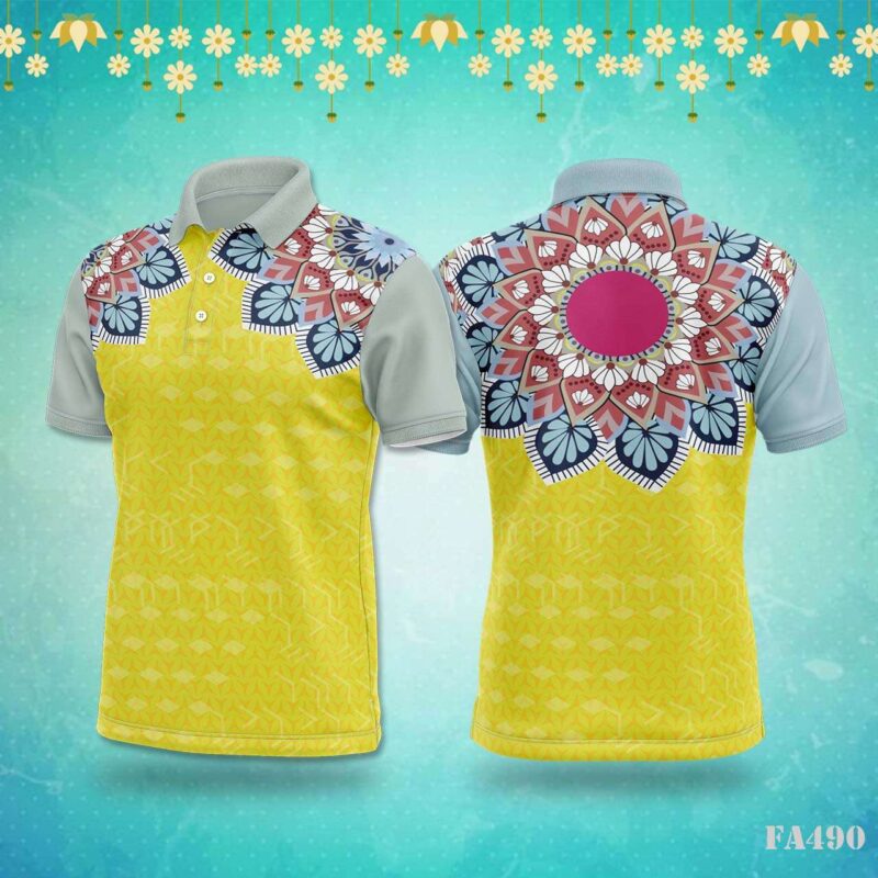 Yellow & Mandala Festival Jersey Design