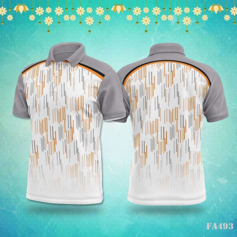 Orange & Grey Rain Pattern Festival Jersey Design
