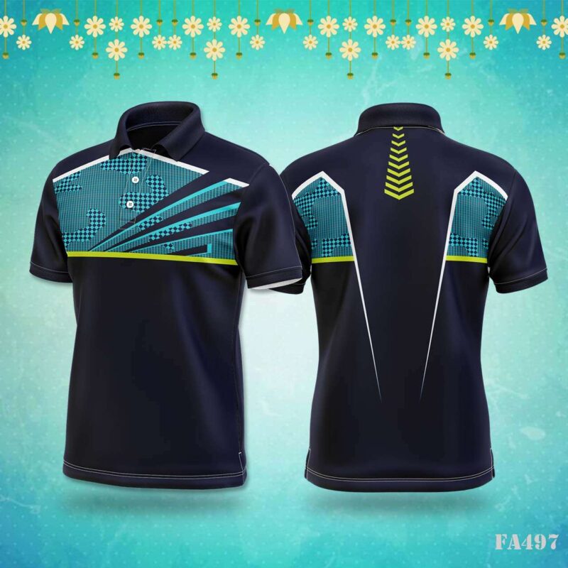 Blue & Teal Checkerboard Festival Jersey Design