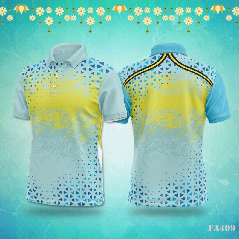 Blue & Yellow Geometric Splatter Festival Jersey Design