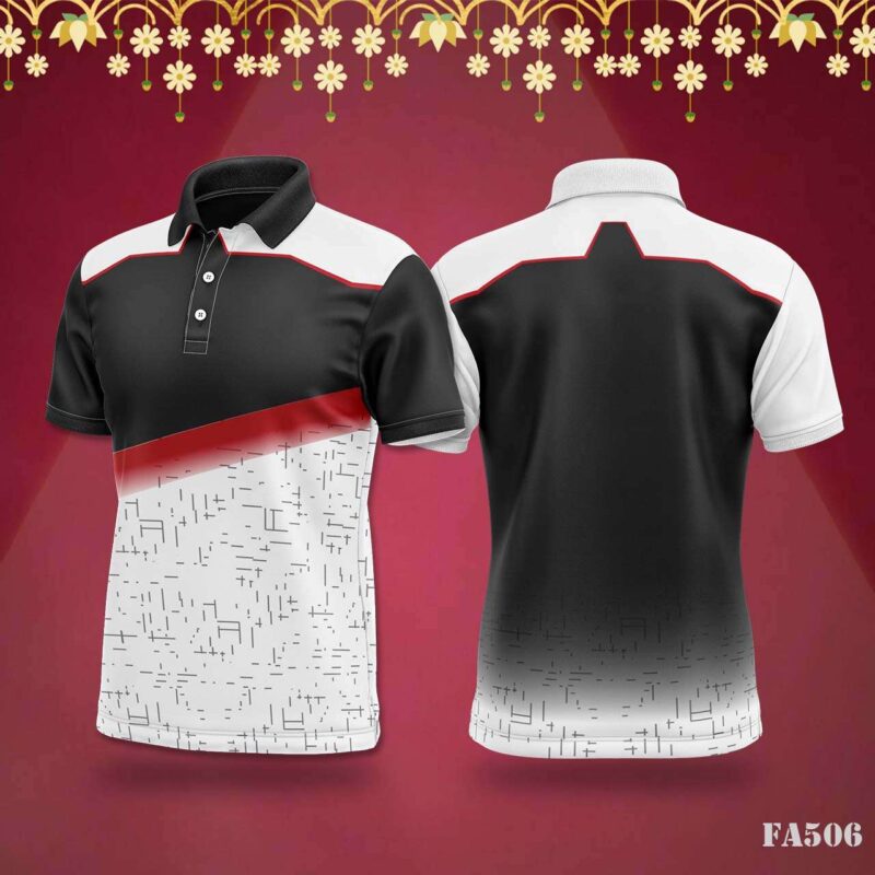 Red & Black Abstract Sports Jersey
