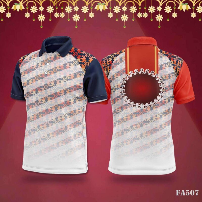 Orange & Blue Tribal Stripe Jersey