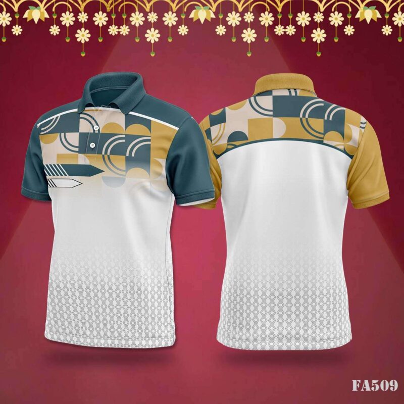 Teal & Gold Geometric Jersey