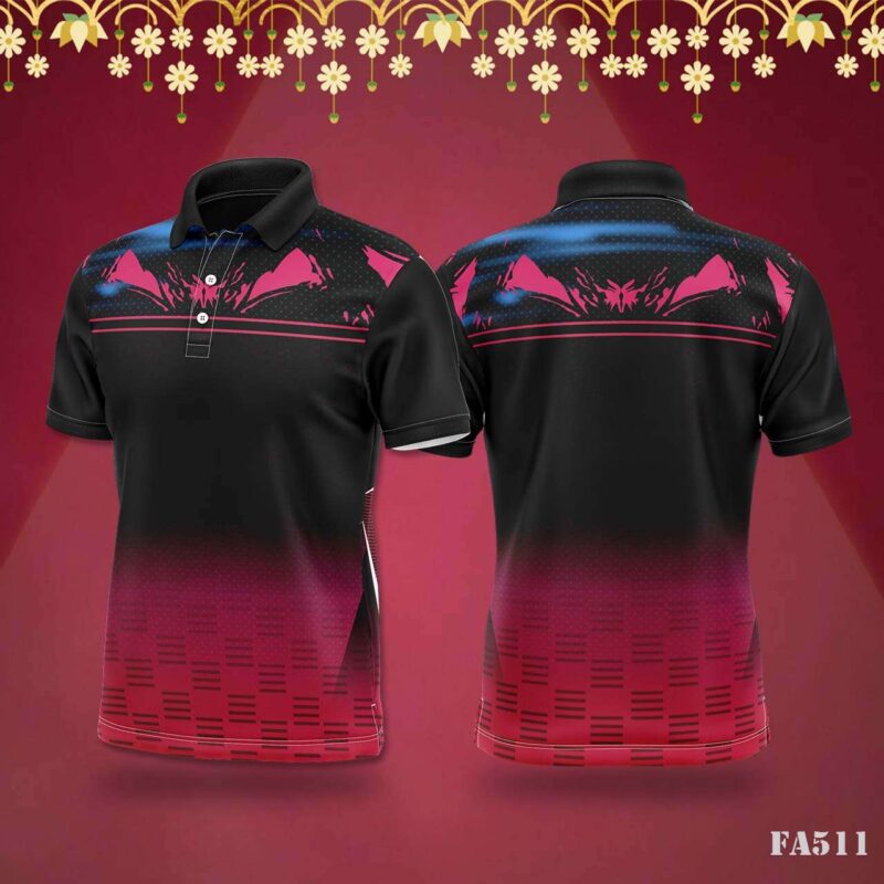 Red & Black Abstract Sports Jersey