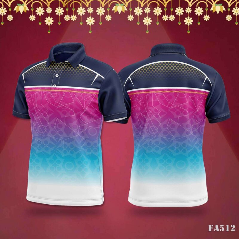 Blue Pattern Jersey with Festival Vibes
