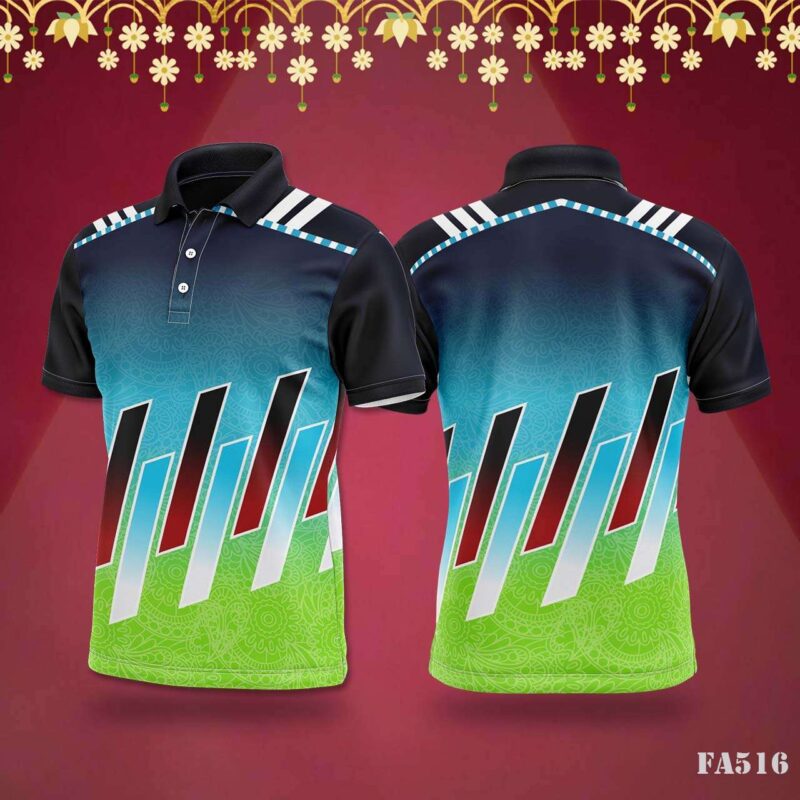 Blue & Red Pattern Jersey with Festive Design