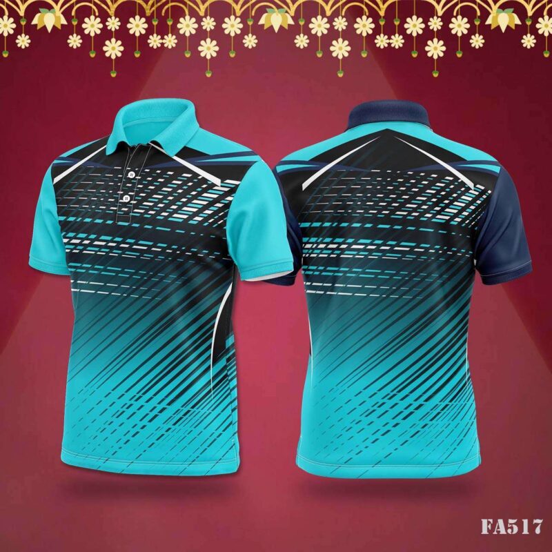 Blue Pattern Jersey with Festival Vibes