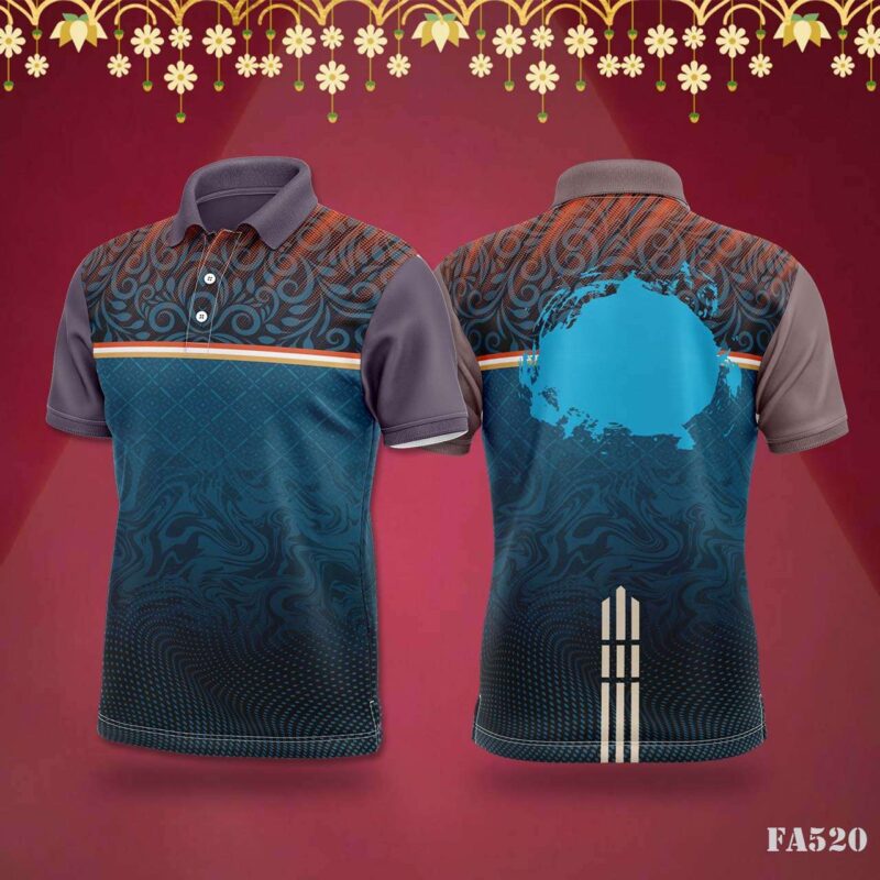 Dark Blue & Orange Swirl Jersey with Festival Vibes