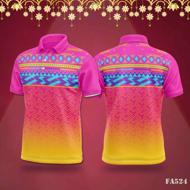 Pink & Yellow Tribal Jersey with Festival Vibes