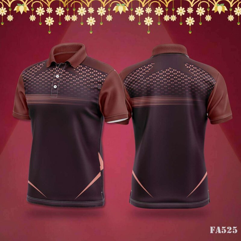 Dark Maroon Geometric Jersey with Festival Vibes