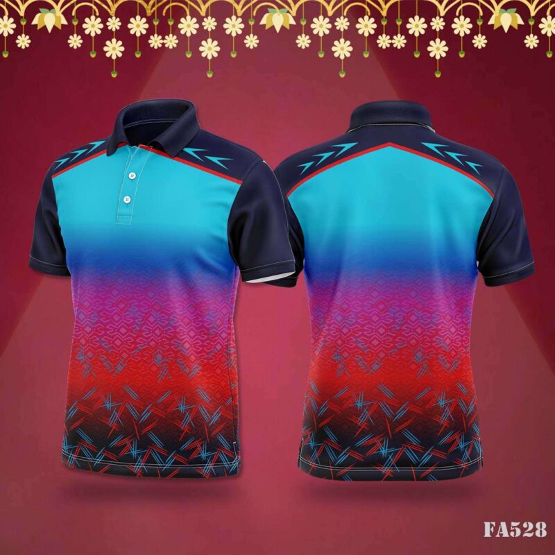 Blue & Red Gradient Jersey with Festival Vibes
