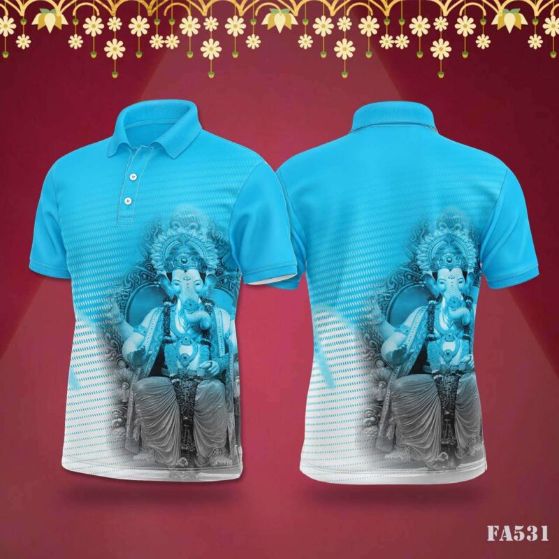 Orange Ganesh Calligraphy Jersey with Festival Vibes