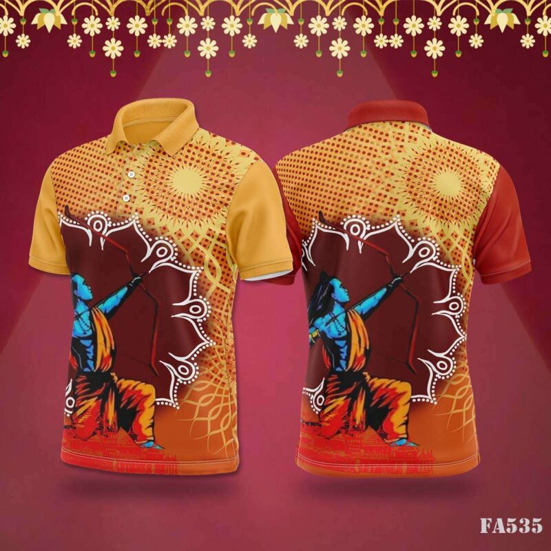 Orange Swirl & Pattern Jersey with Festival Vibes