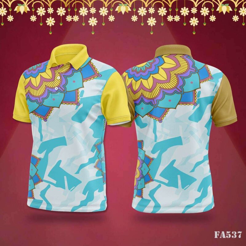 Black & Blue Flame Burst Jersey with Festival Vibes