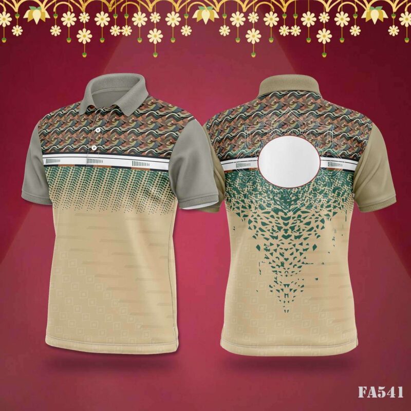 Red & Navy Geometric Jersey with Festival Vibes