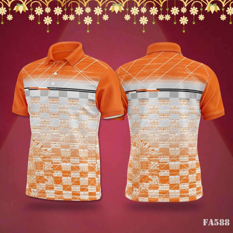 Orange Checker Tribal Jersey