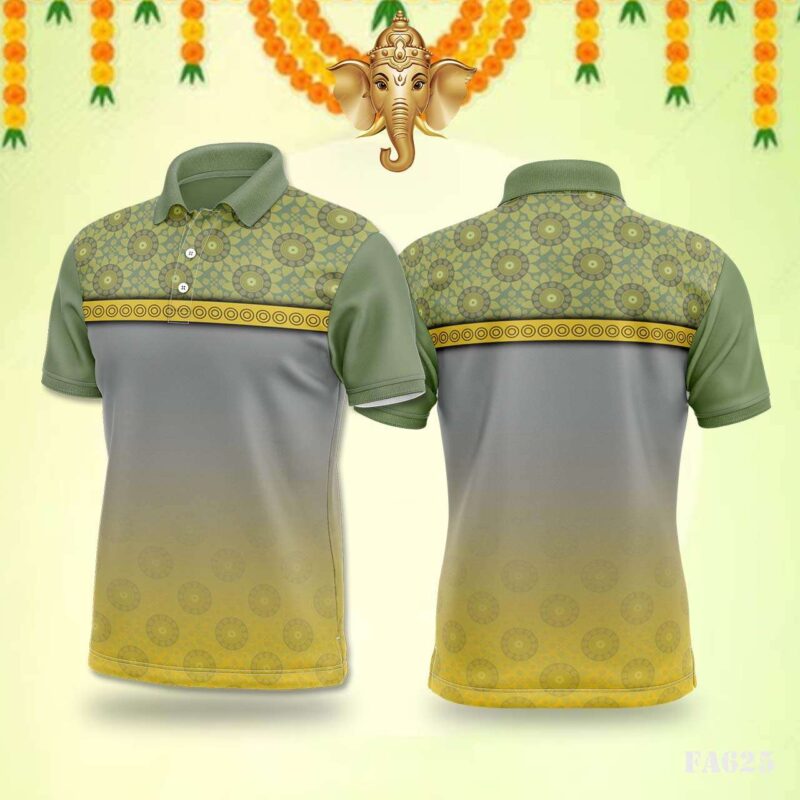 Yellow & Grey Mandala Pattern Festival Jersey