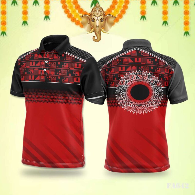 Red Aztec Motif Festival Jersey