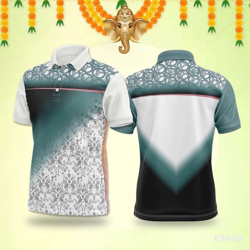 Silver Teal Damask Festival Jersey