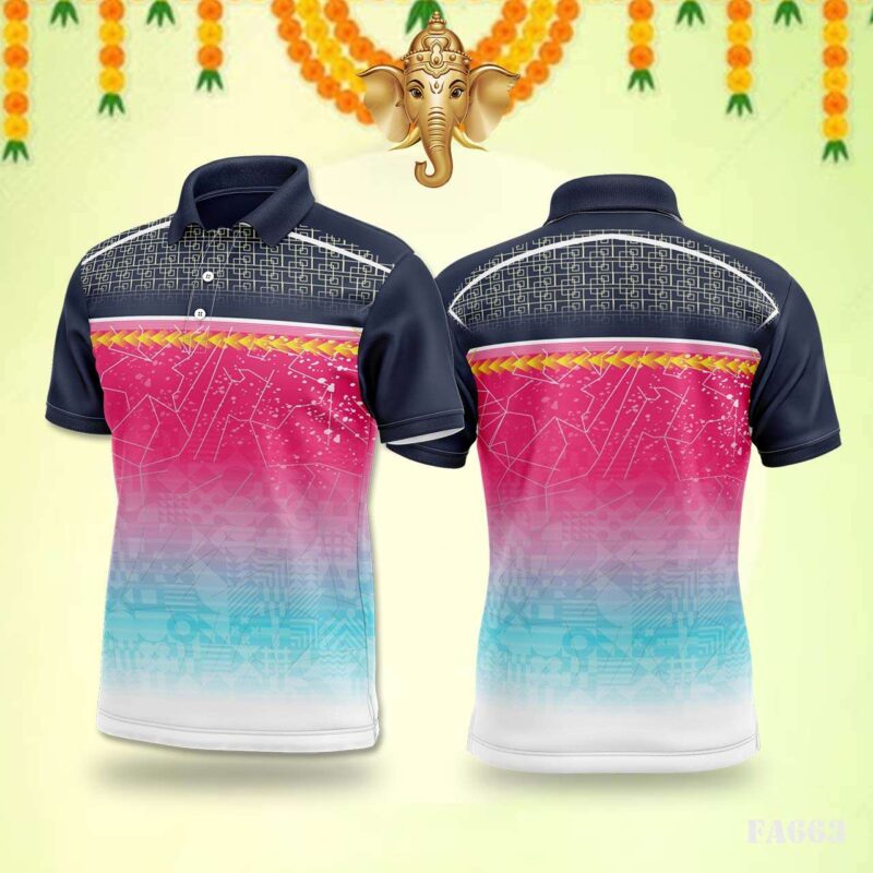 Electric Pink & Blue Patterned Jersey