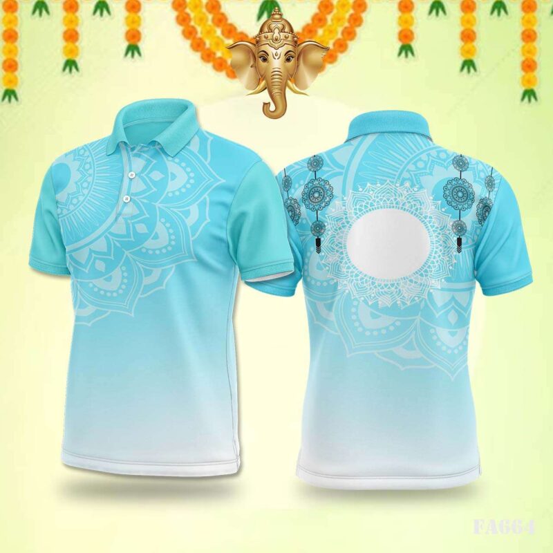 Soft Blue Mandala Jersey Design