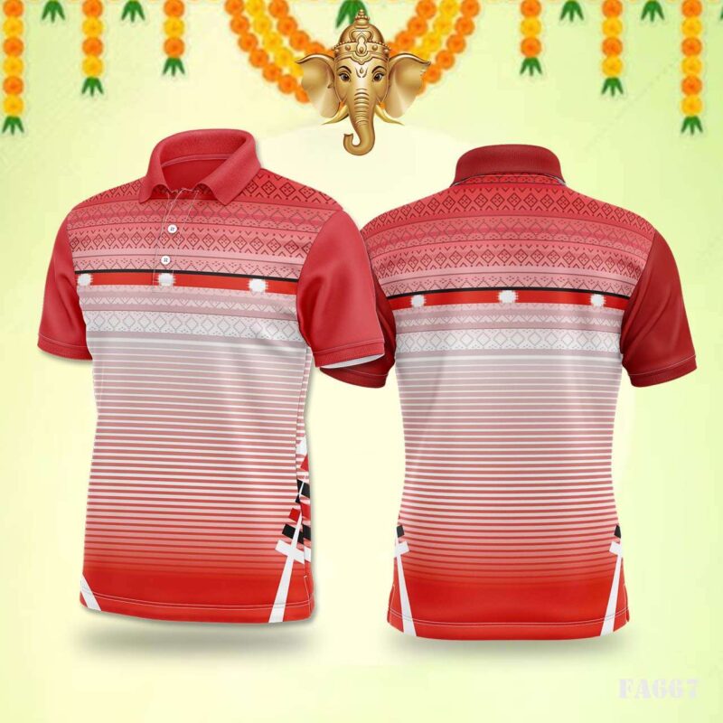 Bold Red Tribal & Striped Jersey