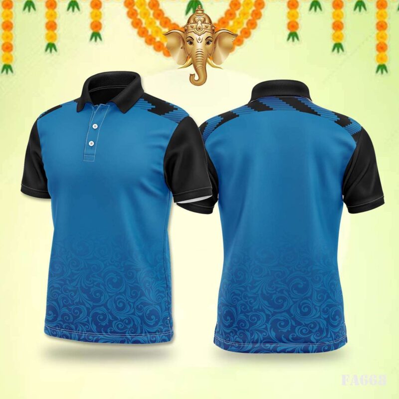 Royal Blue Swirl & Chevron Jersey