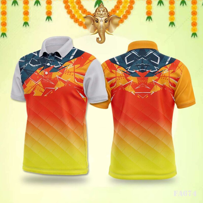 Aqua Blue Geometric Patterned Jersey