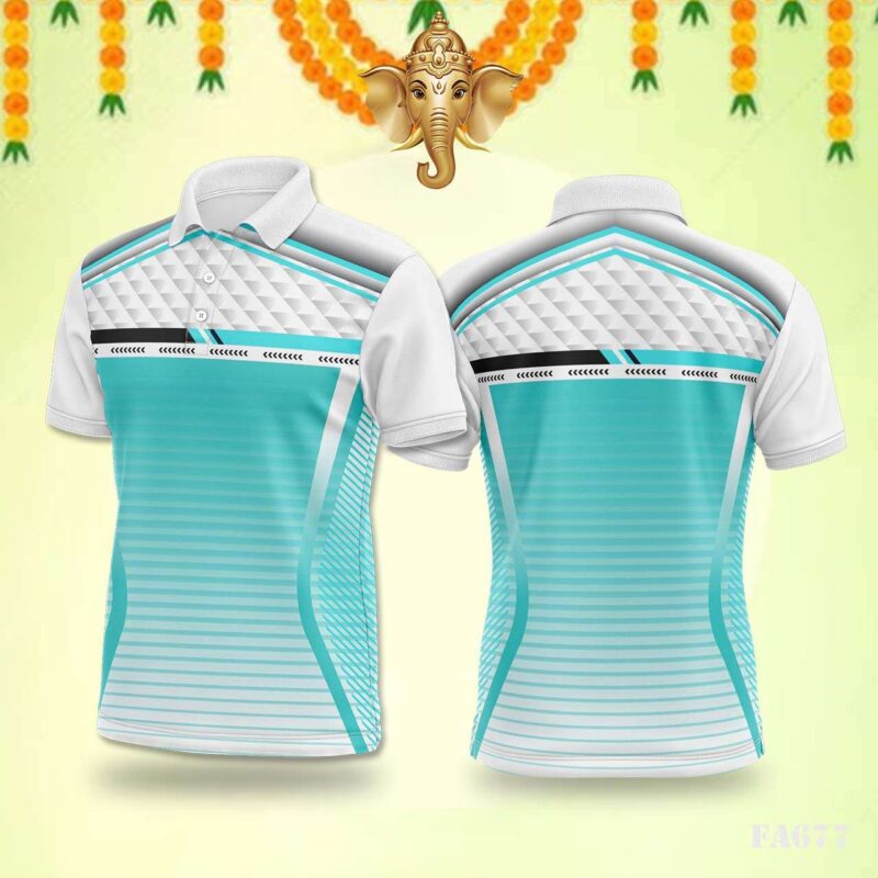 Teal & White Geometric Sports Jersey