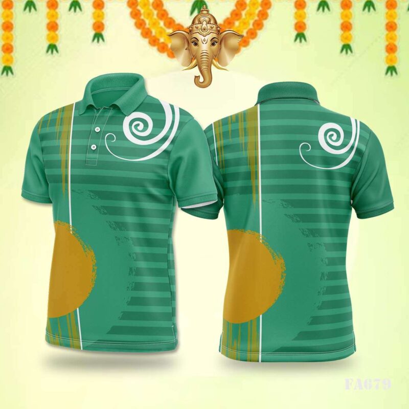 Earthy Teal & Gold Abstract Jersey