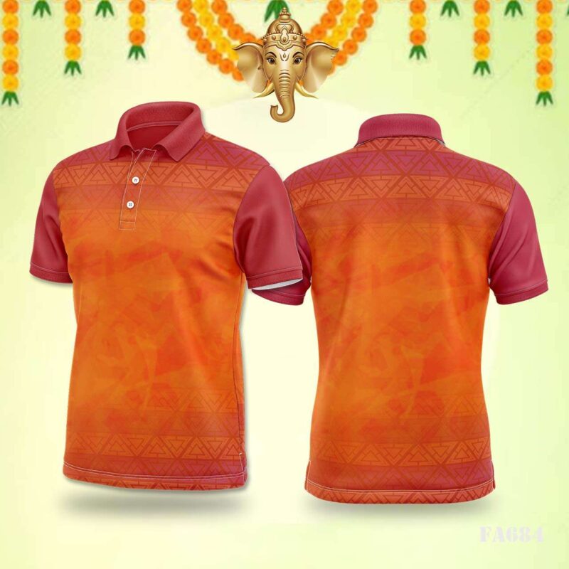 Peach & Blue Ethnic Pattern Jersey