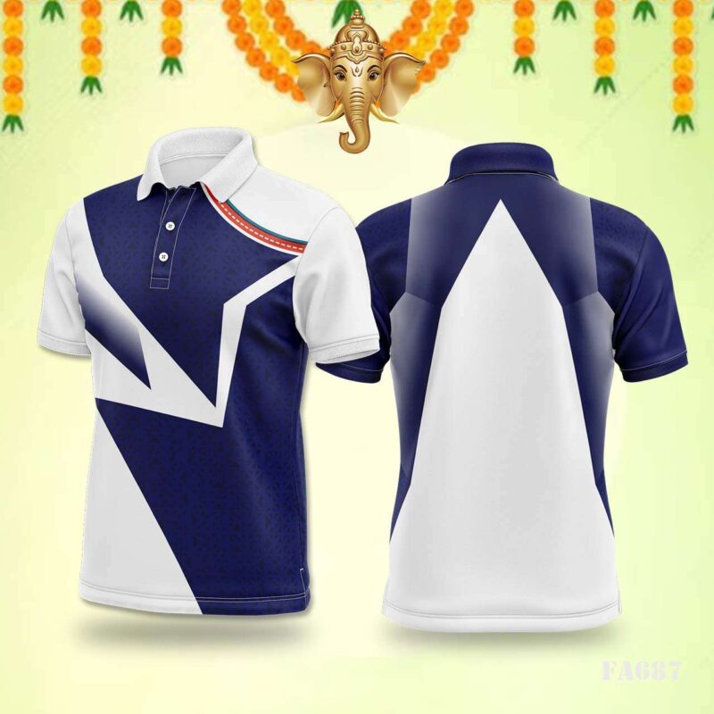 Orange & Grey Geometric Pattern Jersey