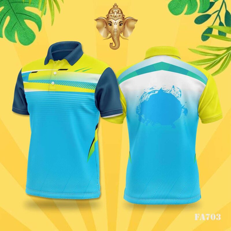 Neon Blue & Yellow Abstract Festival Jersey Design