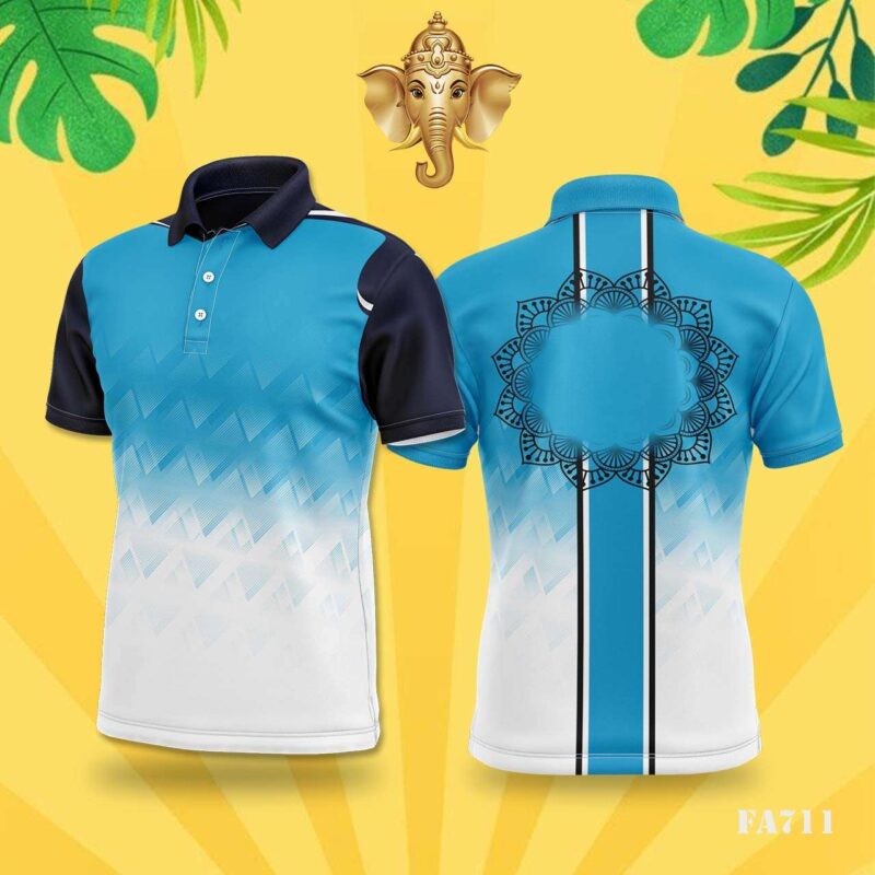 Blue & White Triangle Fade Festival Jersey Design