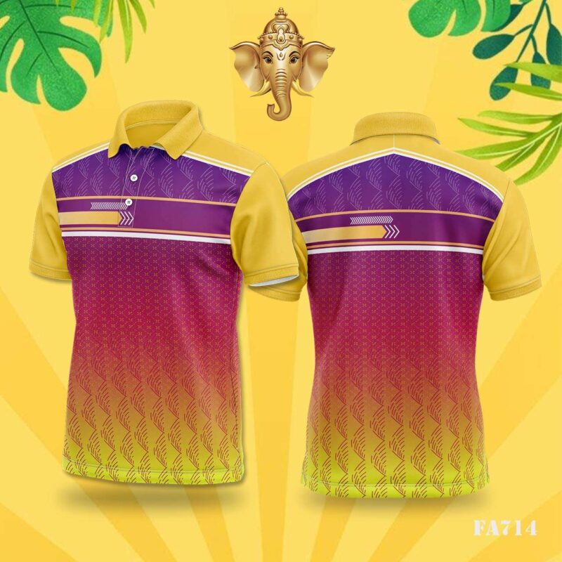 Yellow & Pink Geometric Gradient Festival Jersey Design