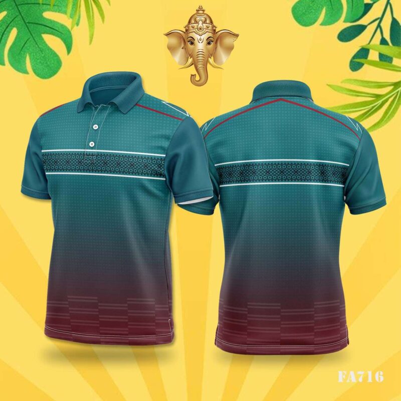 Teal & Maroon Patterned Festival Jersey Design