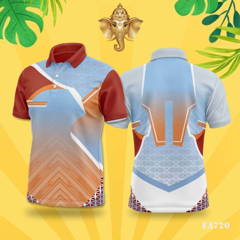 Orange & Blue Abstract Geometric Festival Jersey Design