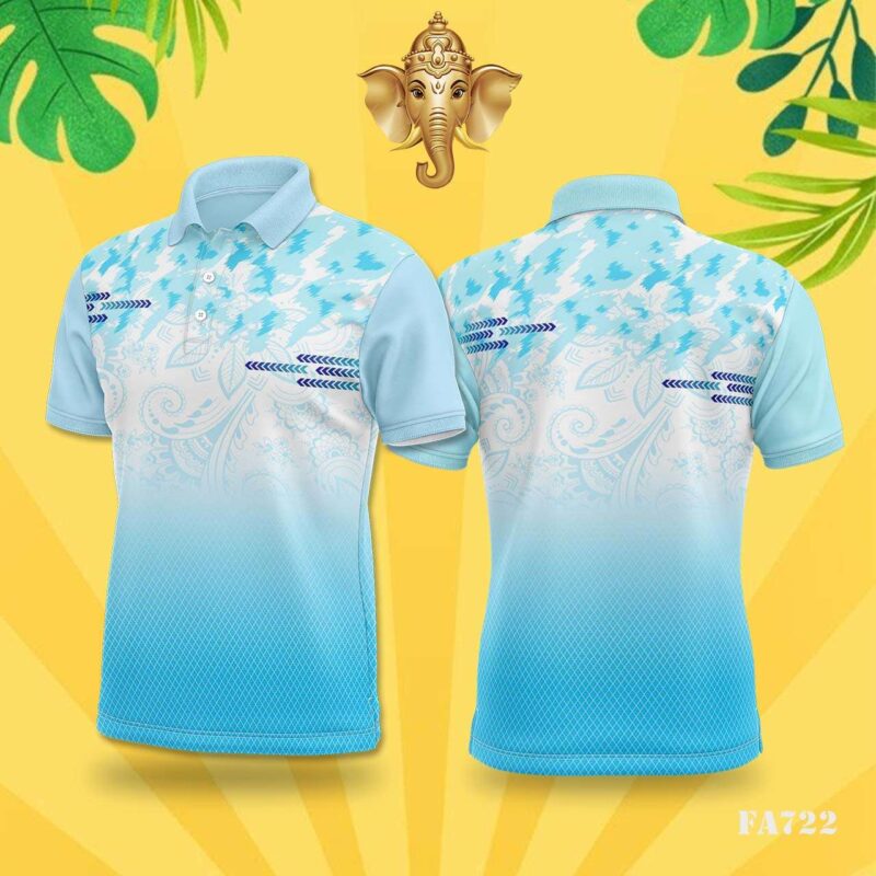Blue & White Floral Arrows Festival Jersey Design