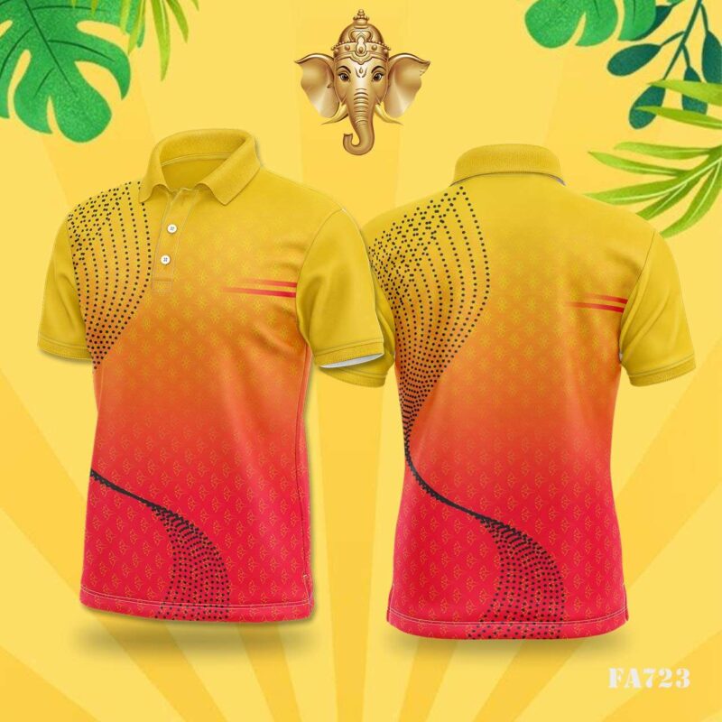 Yellow & Red Dotted Wave Festival Jersey Design