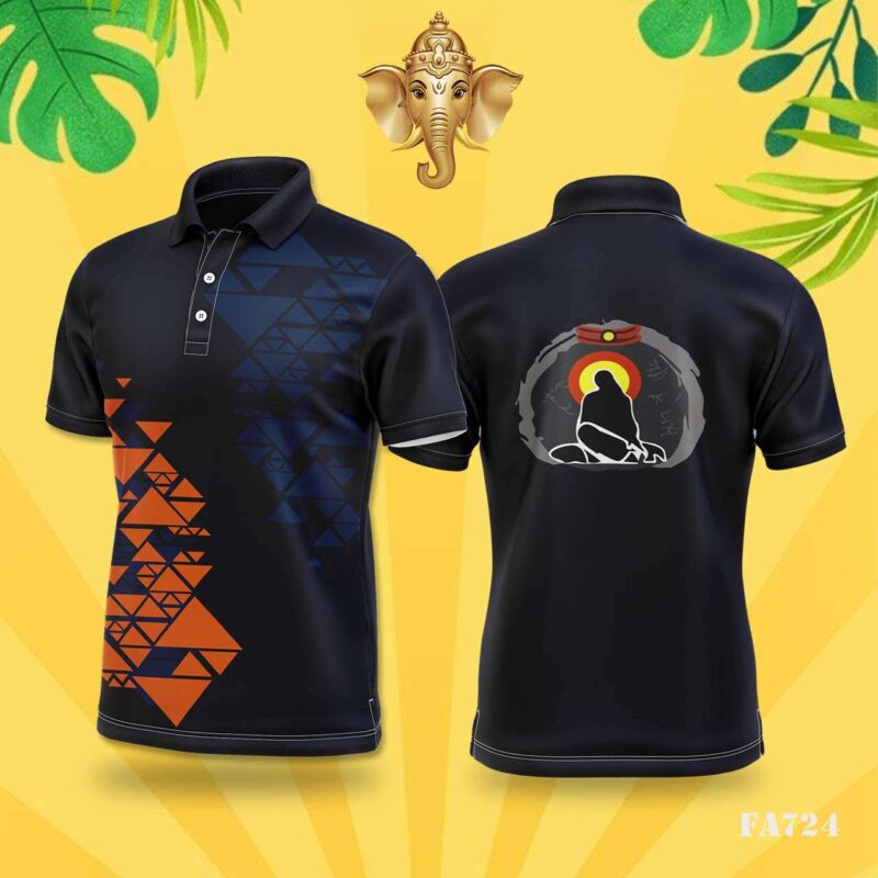 Orange & Blue Abstract Triangles Festival Jersey Design